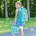 Reinforced Water Resistant School Backpack and Insulated Lunch Bag Set - Teal Floral Motif