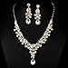 FAYBOX Glamorous Crystal Rhinestone Beading Necklace Earrings Wedding Jewelry Sets