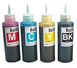 Ink refill set for CIS/CISS or refillable cartridges using Epson 68, 69 ink: Workforce 40, 310, 500, 600, 610 & NX100, NX115, NX200, NX215, NX400, NX415, NX515