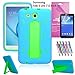 Samsung Galaxy Tab E Lite 7.0 Case, EpicGadget Heavy Duty Rugged Impact Hybrid Case with Build in Stand Protection Cover for Galaxy Tab E 7 Lite T113 + Screen Protector +Pen (Blue/Green)