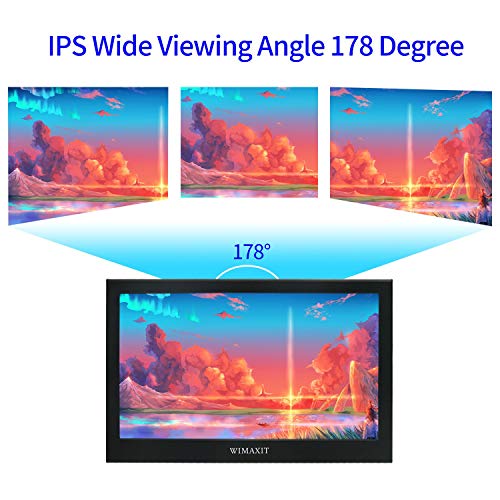 WIMAXIT 11.6 Inch Portable Monitor, Full HD 1080P 16:9 Screen,Dual Speakers HDMI USB Powered for PS5/PS4/X Box/Raspberry PI4/Switch/PC/laptop/school Learning