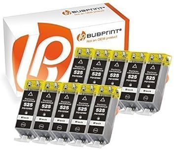 Bubprint 10 Druckerpatronen kompatibel für Canon PGI-525PGBK PGI 525BK für Pixma IP4850 IP4950 IX6550 MG5150 MG5250 MG5350 MG