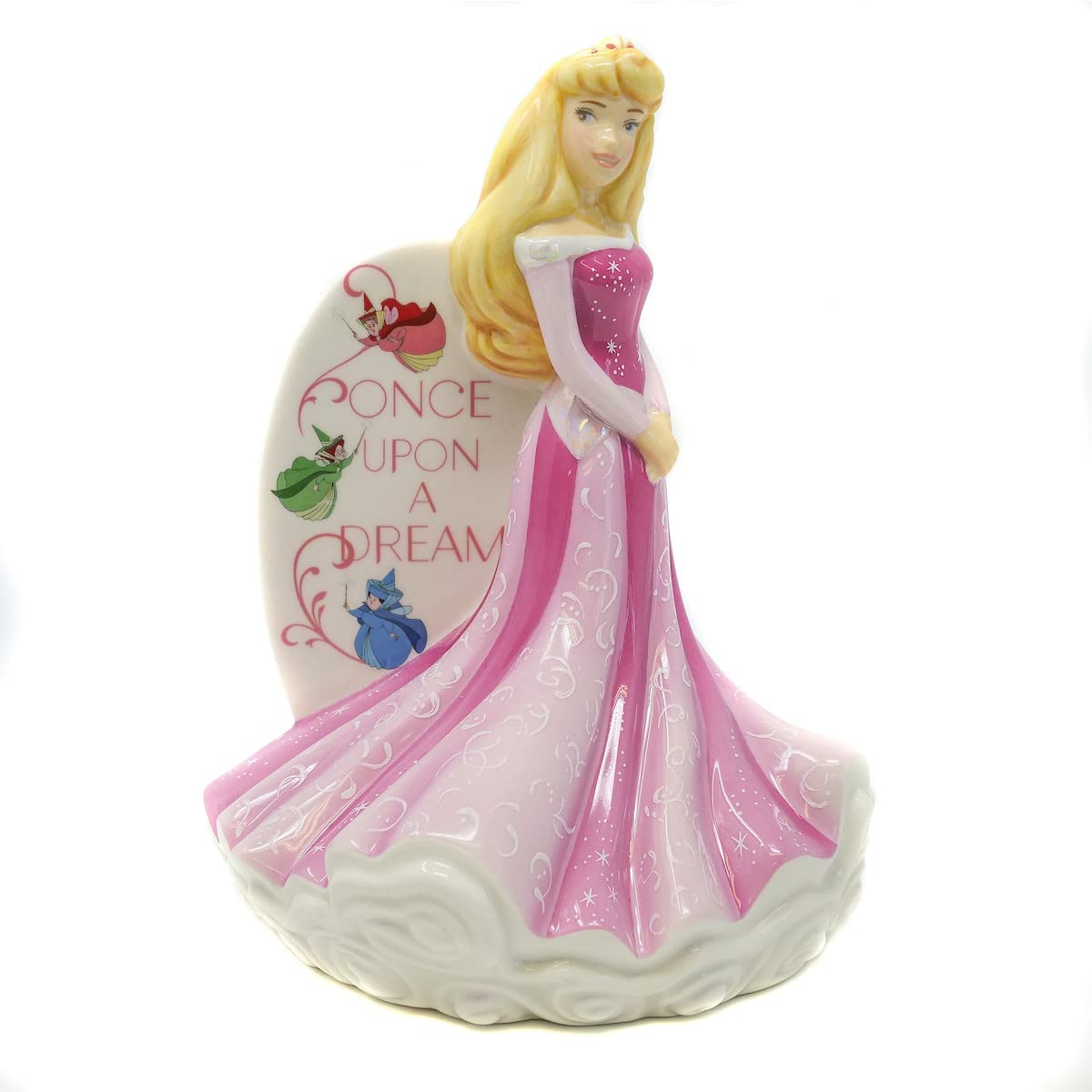 Photo 1 of The English Ladies Co Disney Sleeping Beauty Flat Back Figurine, Fine Bone China, 7 × 12 × 15 cm, Multicolor
