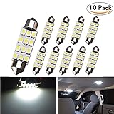 578 LED Bulbs, LEDKINGDOMUS 10 Pcs Festoon Led Bulb 41mm 42mm 12 SMD 560 211 212-2 Car Map Door Dome Interior Light, White Color