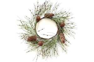 Evron International 6 inch Red Primitive Christmas Berries Candle Rings with Rusty Bells Seasonal Decor N118-6