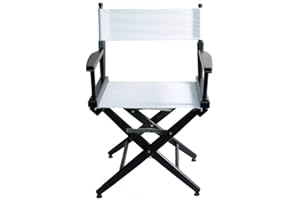 Filmcraft Short Black Frame Director Chairs (Black Frame/White Canvas)