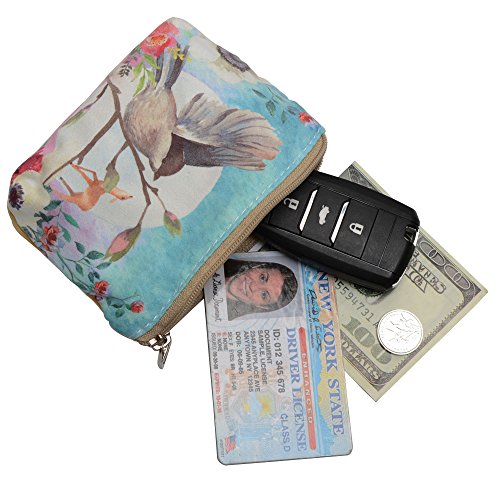 Women and Girls Cute Fashion Coin Purse Wallet Bag Change Pouch Key Holder (Birds) - Thumbnail 5
