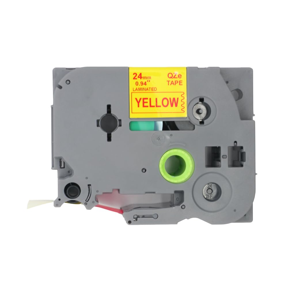 BROVACS 1 Pack Red on Yellow Laminated Label Tape Compatible for Brother P-Touch Label Printer TZ 652 TZe 652 24mm 1" OPA4652