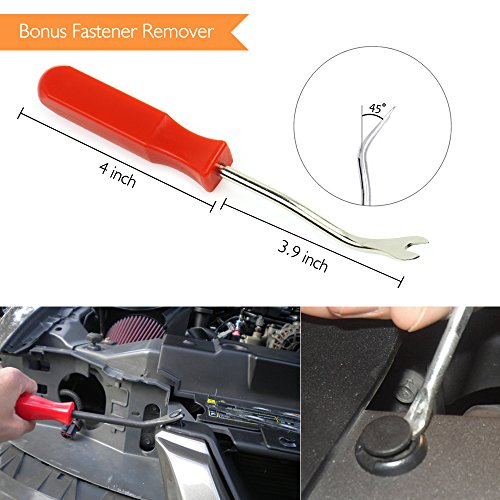 EZYKOO 425 pcs Plastic Rivets-19 Popular Sizes Car Door Panel Clips Kit Upholstery Fasteners Removal Tool Compatible with GM Ford Toyota Honda Chrysler