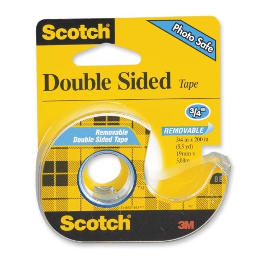 Scotch Double-Sided Tape - 0.75" Width x 200" Length - Removable, Photo-safe - 1 Roll - Clear