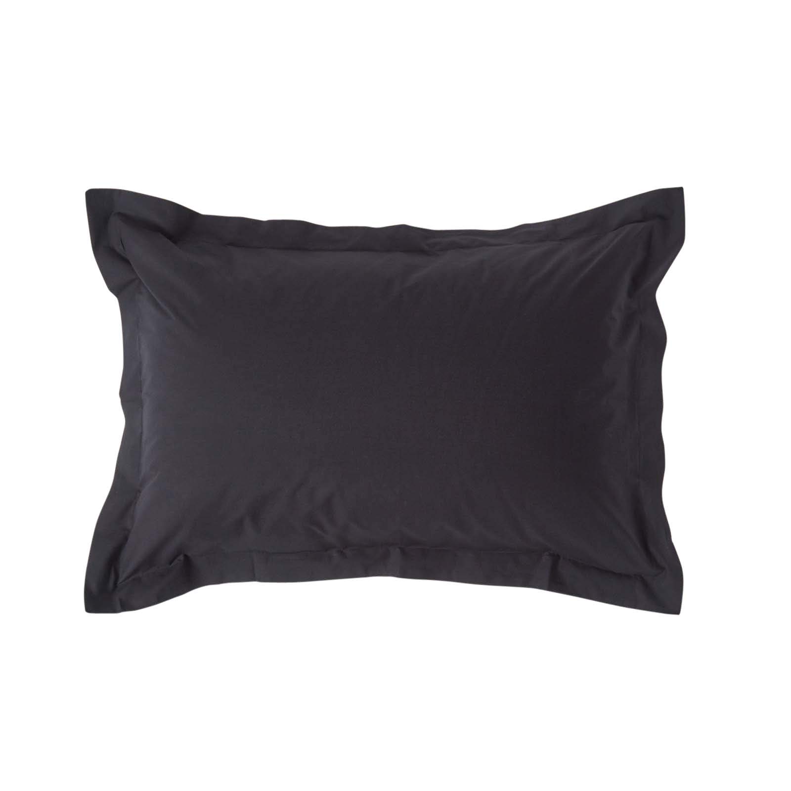 HOMESCAPES Black Pure Egyptian Cotton Oxford Pillowcase Standard Size 200 TC 400 Thread Count Percale Equivalent Pillow Case โ image 1