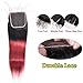 Mothers' Day Gift for Mom Top Hair Brazilian Ombre Hair Black To Red Straight Closure Natural Brazillian Virgin Remy 130%(Ombre 1B/Burgundy 10
