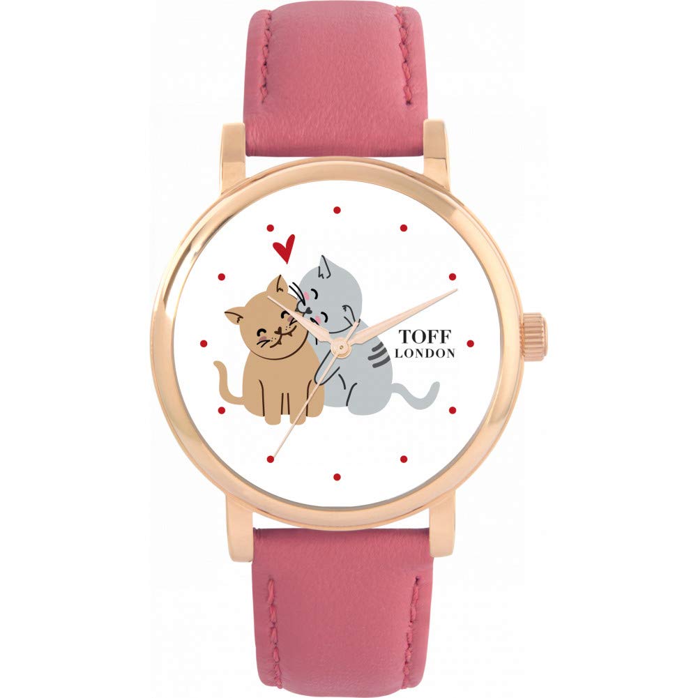Toff London Ladies Valentine Love Cats Watch