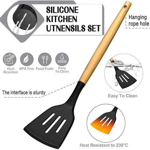 Beauenty 44PCS Silicone Kitchen Things - Popular Kitchen Accessories & House Gadgets for Home, House Hold Essential, Cooking Utensils Set for Nonstick Cookware,