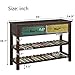 P PURLOVE Console Table Sofa Table Console Tables for Entryway Hallway Bathroom Living Room with Drawers and 2 Tiers Shelves (Colorful)