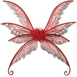 Loftus International Magical & Mysterious Fairy Wings, Red, Small/Medium/24"