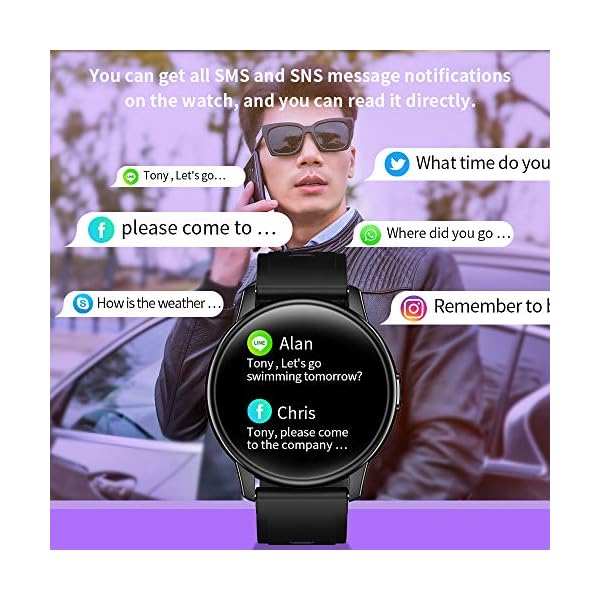 LEMFO Smart Watch For Men, Full Touch Screen With 24 Sports Modes Smartwatch, Heart Rate Monitor Blood Pressure Sleep…
