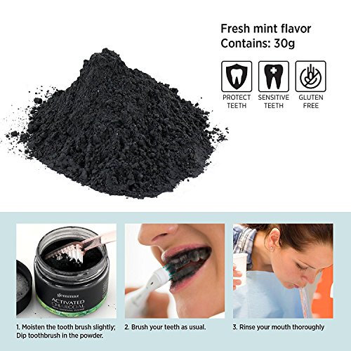 Charcoal Teeth Whitening Powder, Organic Coconut Activated Charcoal