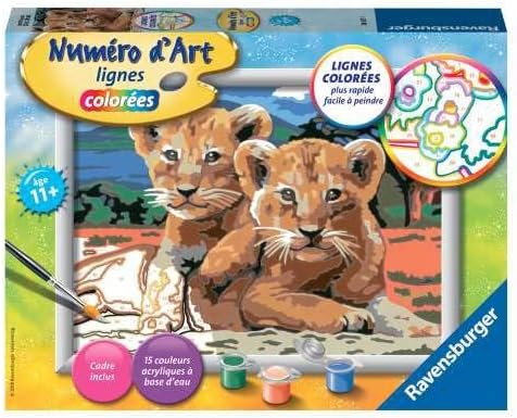 Ravensburger Numéro d'Art Cheval de nuit (mini format, lignes colorées