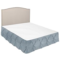 Nestl Stone Blue Bed Skirt Full Size, Pinch Pleat