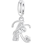 GOINEVA 925 Sterling Silver Letter Charms Fit for Charms Bracelet and Necklace Alphabet Initial Dangle Charms Jewelry Gifts for Women