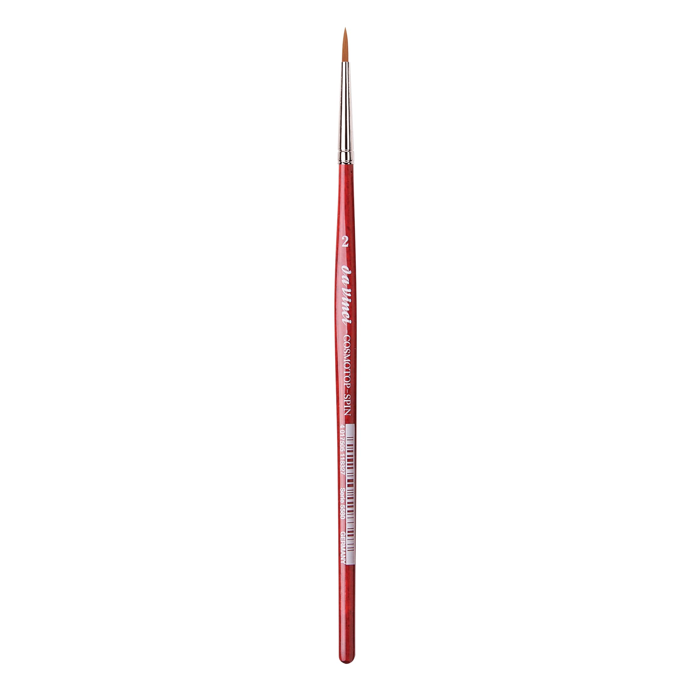Da Vinci 5580 Series Water Colour Brush, 2, Wood, Red, Size 2