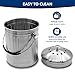 FLYISI Odorless Compost Bucket - Countertop Compost Bucket for Kitchens - 1.3 Gallon Stainless-Steel Indoor Compost Bucket with Carrying Handle - Odor Free Waste Bin with 2 Included Charcoal Filters