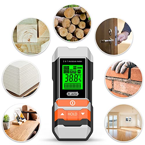 Wood Moisture Meter, 2 in 1 Pin & Pinless Moisture Tester, Dr.meter