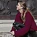 Oyanus Women's Loose Cowl Neck Chunky Cable Knit Pullover Top Sweater Jumper Red L
