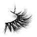 Fluffy Mink Lashes Strip with Russsian Volume, D Curl False Eyelashes Natural Look Effect, 1 Pair Cruelty-Free 18 mm for Women Makeup