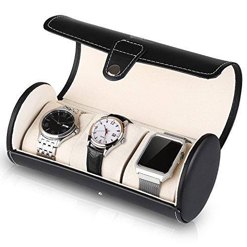 Watches box amzdeal watch travel case 3 slots watch hol…