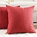 Home Brilliant Burgundy Pillow Covers Burlap Lined Linen Decorative Euro Sham Large Cushion Cover for Sofa, 26x26 inches(66cm)