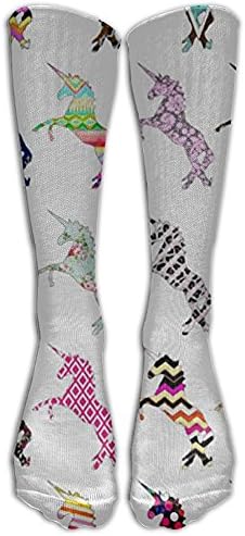 GOUK Unicorns Colorful Pattern Women & Men Knee High Socks Baseball Athletic Tube Long Stockings