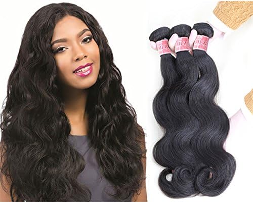 Alibd Brazilian Virgin Hair Body Wave 100% Remy Human Hair Weaves 100% Unprocessed 8A Hair Extensions Natural Black Color Hair (8 Inch) total 10g