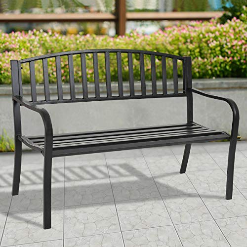 Amazon Com Steel Frame Garden Bench Patio Garden Park Yard