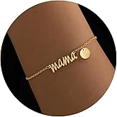Nymerianoble Mama Bracelet for Women - Gold Initial Bracelet for Mom, Stepmom, Bonus Mom, Mother in Law, Wife