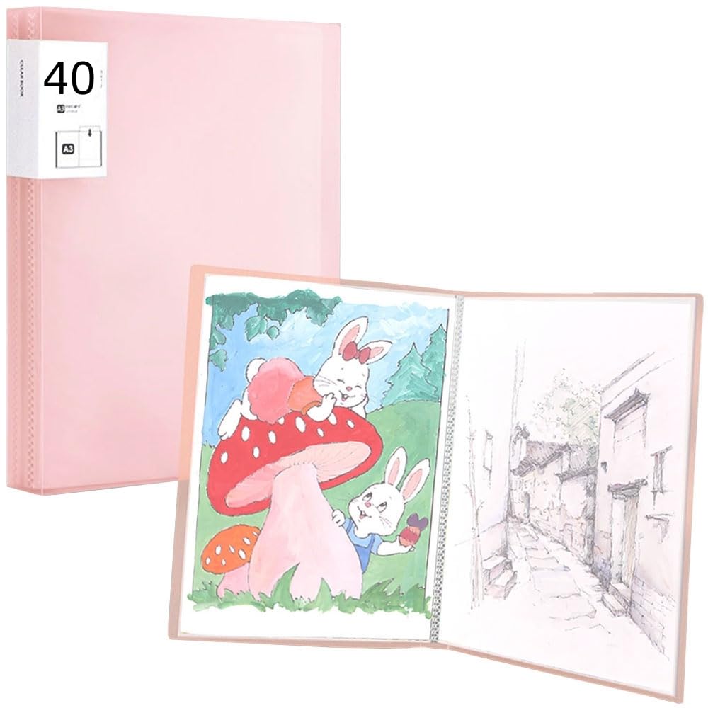 DZOZO A3 Diamond Painting Storage Presentation Book Diamond Painting Art Protectors Portfolio Clear Folder Diamond Painting Art Protection Display Book Painting Storage Book with 40 Clear Pockets — image 1