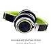 BienSound HW50 Stereo Folding Headsets Strong Low Bass Headphones with Microphone for iPhone, All Android Smartphones, PC, Laptop, Mp3/mp4, Tablet MacBook Earphones (Black/Green)
