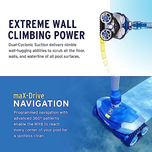 Zodiac MX8 Suction Pool Cleaner for All InGround Pool Surfaces, 39 ft