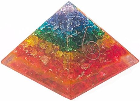 Natural Gemstone 7 Chakra Multicolor Pyramid Spiritual Reiki Crystal Pyramid for Healing energy and Home & Table Decoration with Safety Valvet pouch
