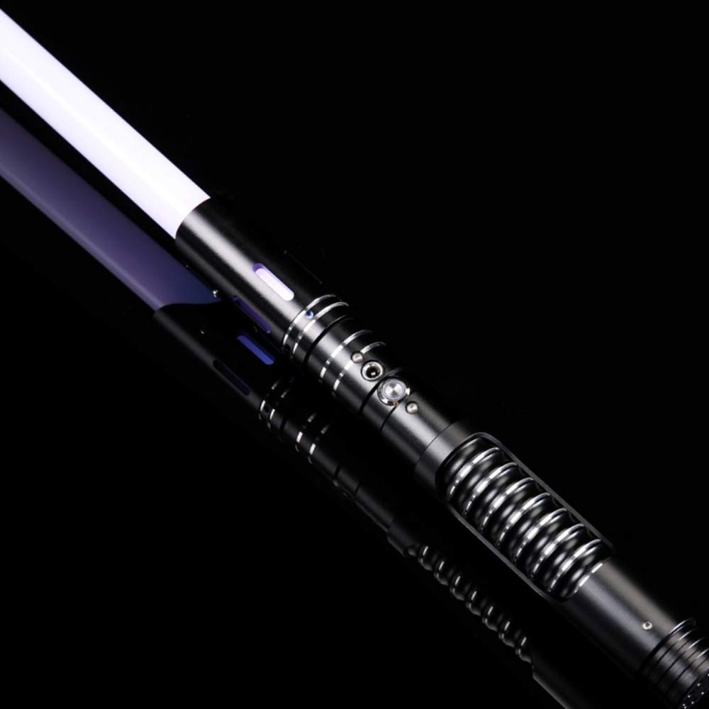 Saber Studio RGB Lightsaber, Metal Hilt Heavy Dueling Blade, Rechargeable RGB LED Light with Blaster Sound -- No109