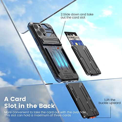 Dawngrey Card Holder Compatible with iPhone 13 Pro Detachable Wallet Case for Slot Kickstand Heavy Duty and Camera Shockproof Protection Phone case ID Cash Credit Cards Pocket. 6.1 inch (Blue)