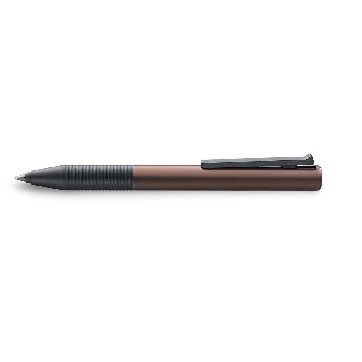 Lamy tipo Al/K rollerball pen, 339 rollerball pen made of high-gloss plastic in coffee with integrated clip lever mechanism, M 66 rollerball refill, blue line width B, 1 piece (1 pack)