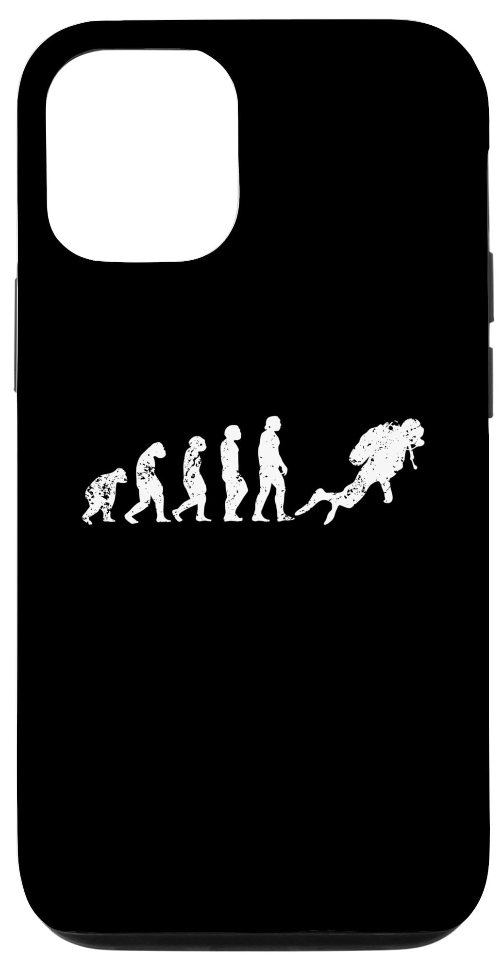 iPhone 12/12 Pro Evolution Of Scuba Diving Funny Monkey Ape Sea Dive Of Man Case