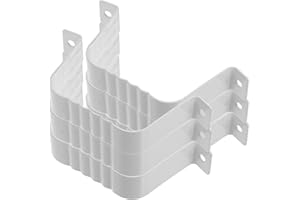 WOONEKY 6pcs 60x80mm Metal Rain Gutter Downspout Strap Clips with Adapter Fastener for Square Pipe Support,