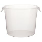 Rubbermaid Commercial Products Round Food Storage Container, 6-Quart, Clear | Bail Handle for Easy Carrying, Commercial Grade, High Temperature Range, for Wet/Dry Food in Kitchen/Restaurant/Cafeteria