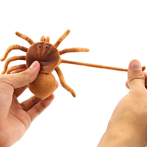 Spider Toy,5 inch Realistic Black Rubber Spiders Toys Set(8 Pack),Food