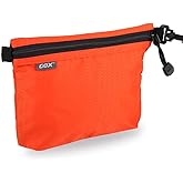 GOX Travel Toiletry Bag, Carry On Small Zipper Pouch, Cosmetic Kit Makeup, Digital Bag, Water Repellent Nylon (Orange)
