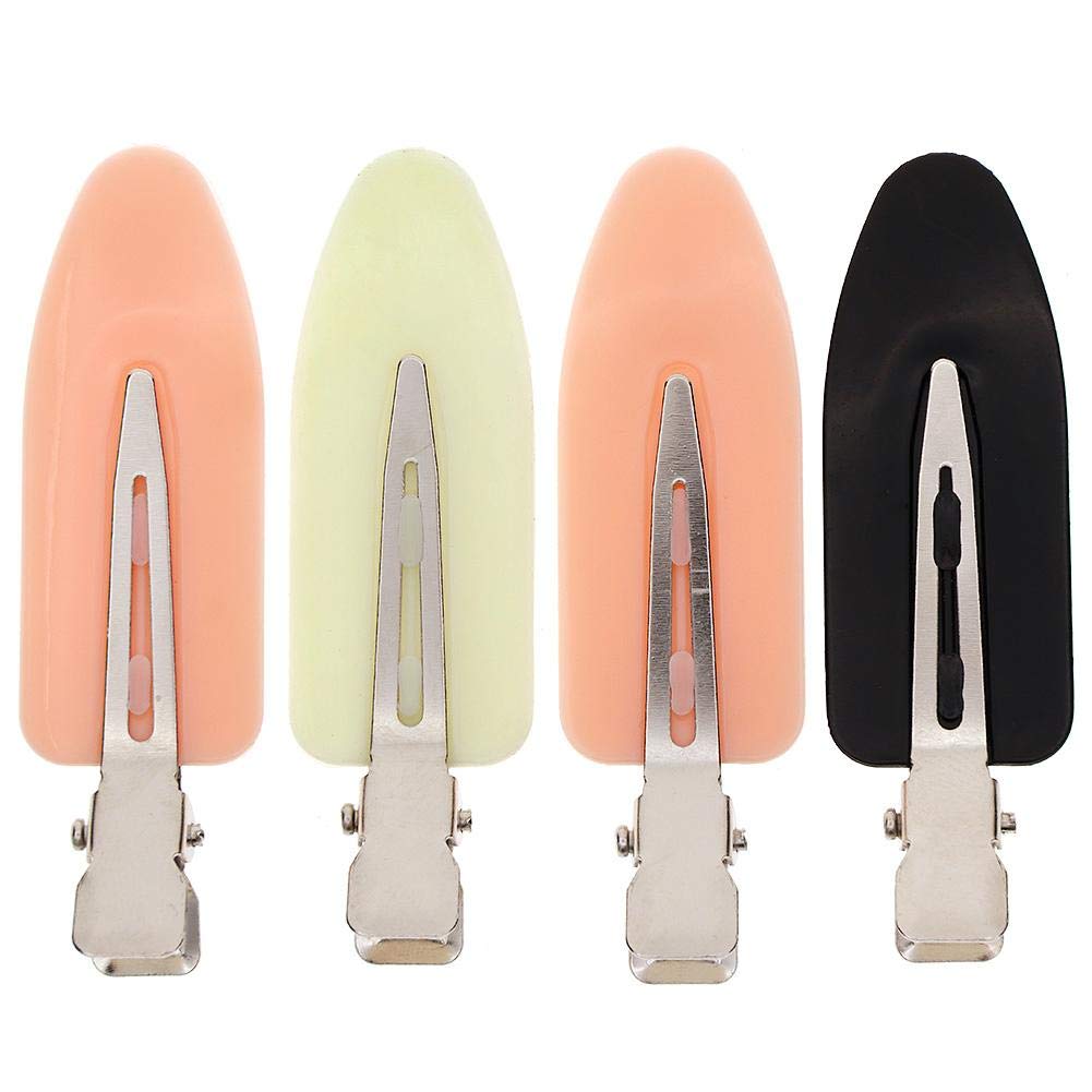 RUNGAO 4pcs/Set Mixed Color No Bend Hair Bangs Clips Leaf No Mark Hair Pin Curl Clips No Crease Hairstyling Tool Makeup Application Portable
