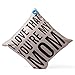 Dolphineshow Unique Pillow Shams Gifts for Lover Printed Cotton Linen Square I Love That You're My MOM Pattern Sofa Simple Home Decor Throw Pillow Cases Cushion Cover 18x18
